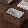 High-End Walnut Color Tissue Box - Chinese Style Minimalist Design for Desktop, Coffee Table, Living Room, Bedroom, or Office