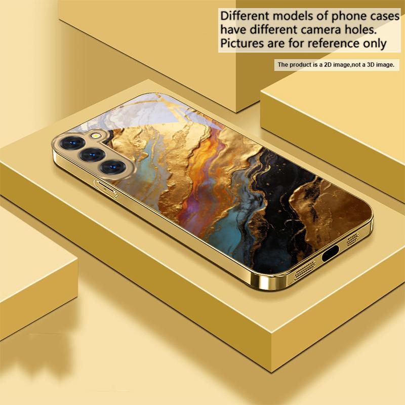 Текстура золотого мрамора Для Samsung Galaxy S26 S20 FE S21 S22 S23 Plus S24 Ultra 25Ultra S21+ S9 S22 S8 Золотой стеклянный чехол для телефона