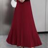 DX~~ New Drape Pleated Skirt Long Skirt Women's Early Spring New High-waisted Draped Skirt Spring and Autumn Color Skirt