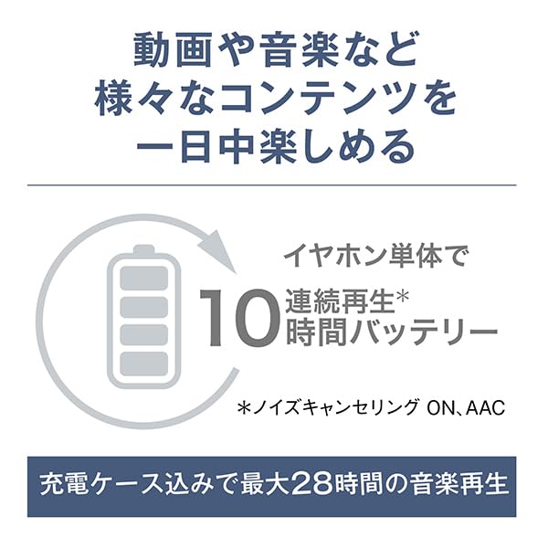 Technics EAH-AZ100-K Wireless Earbuds, Black, Noise Cancelling, 3-Device Multi-Point, High-Resolution Audio Playback