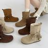 Модные женские короткие ботинки Мода 2025 Осень Новые Корейский стиль Мягкая подошва Противоскользящие Универсальные Тренд Низкий каблук Плоские ботинки Botas Mujer