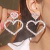 Valentine's Day Gift Luxury Shiny Heart Earrings Fashion Double Peach Heart Earrings Women's Earrings For Girlfriend And Girlfriends