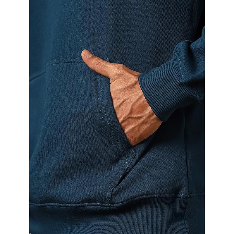 Мужская толстовка NOBERO с капюшоном, оверсайз, из смесовой хлопковой ткани (1M-Twho-R0041_Черный)