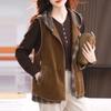 Corduroy Vest Women's Spring and Autumn Vest Western Style Waistcoat Hooded Jacket Top