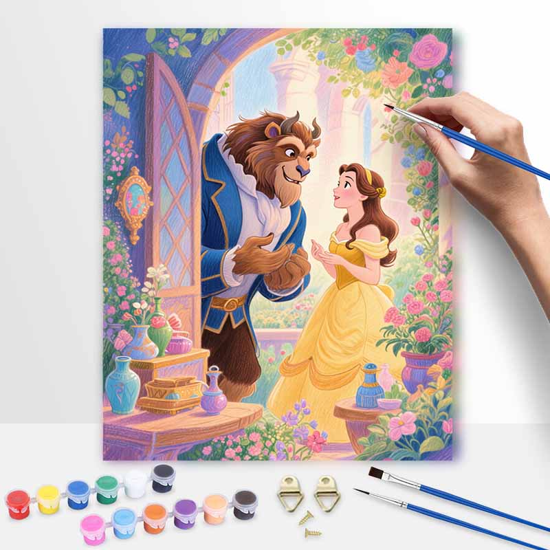 Disney Красавица и Чудовище масляная живопись по номерам набор для рисования ручной работы DIY украшение для дома подарок