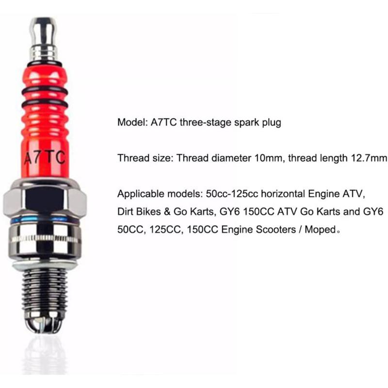 3pcs Ceramic Motorcycle Spark Plug Triple Electrode High Temperature Resistance Corrosion