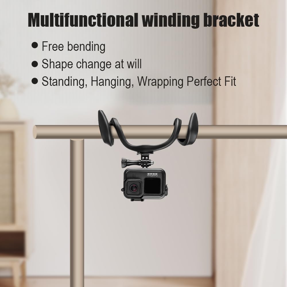 Гибкий кронштейн-держатель для камеры Taisioner, шейный шнурок, держатель для смартфона в стиле ожерелья, для экшн-камер, гибкий, сгибаемый, для селфи, с держателем для смартфона, U-образное крепление, для камер,