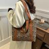 Foreign Style Commuting Simple Literary And Artistic Students Large-Capacity Leopard Print Shoulder Bag Personalized Trend Tote Women'S Bag