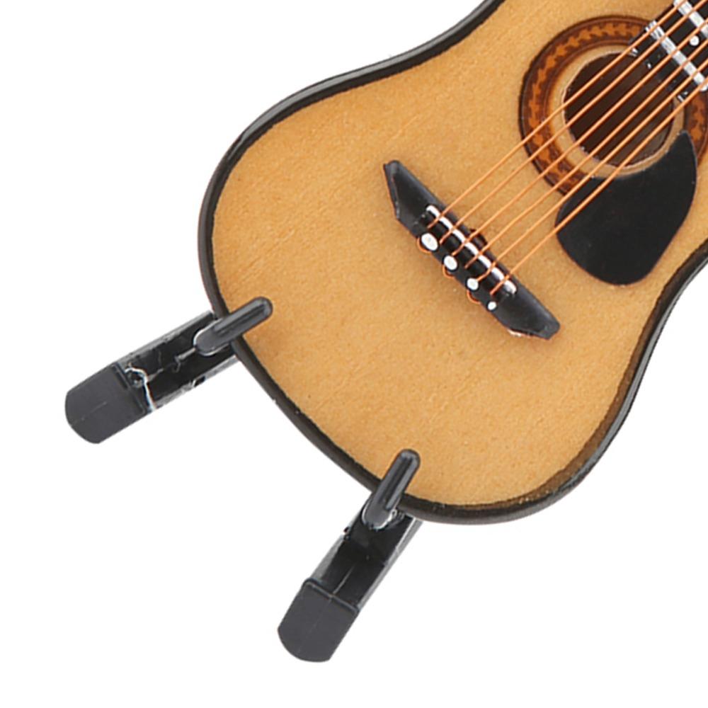 3PCS With Stand Miniature Guitar Model Mini Guitar Craft Model Guitar Ornament Dollhouse Accessory