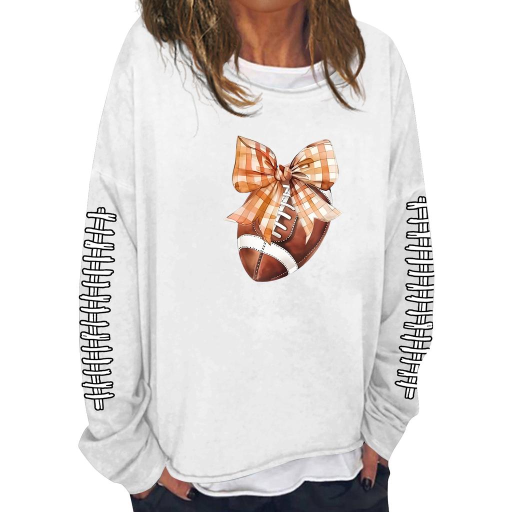 Женская модная повседневная толстовка с длинным рукавом и круглым вырезом с принтом