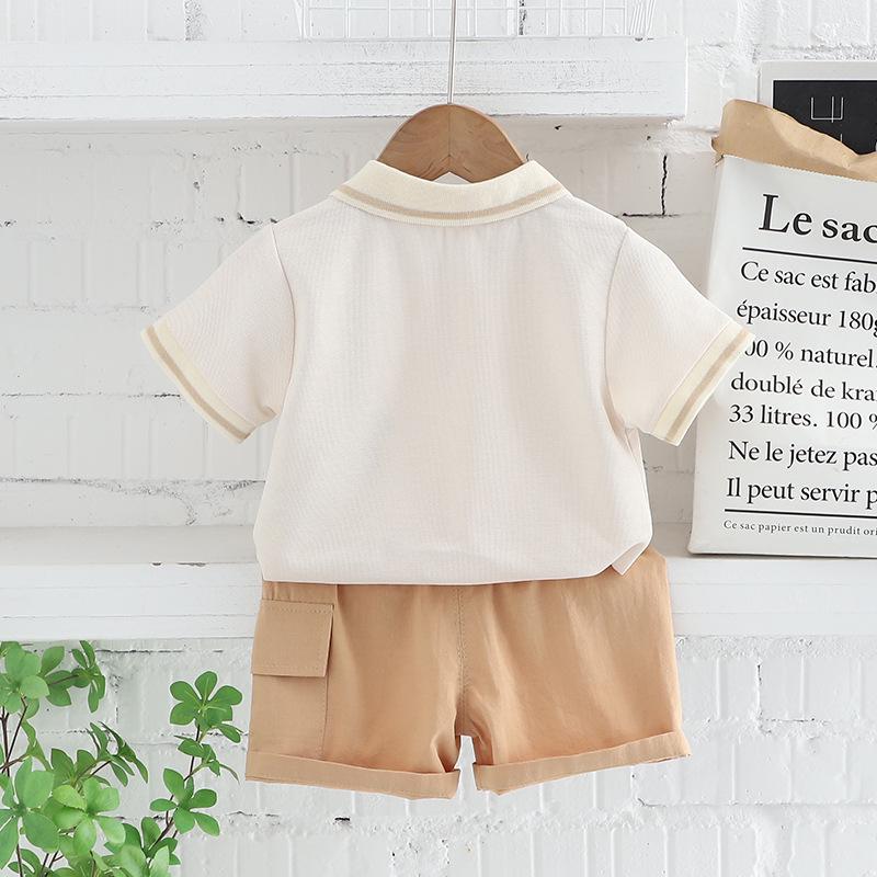 Boys' 2023 Summer Polo Two-Piece Suit – Stylish Short-Sleeved Sportswear