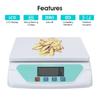 White 30kg TS500 Plastic White Electronic Scales Weighing Kitchen Scales Grams Balance LCD Display Universal for Home Electronic Balance Weight