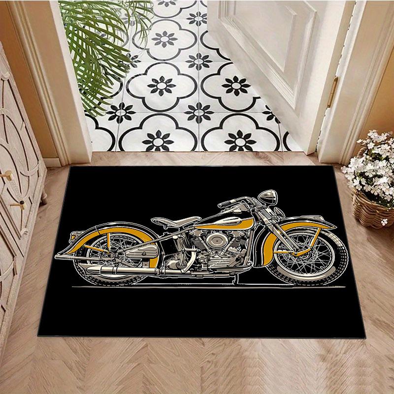 Simson Vintage Motorcycle Rug, suitable for living room, bedroom, game room, computer room and home décor.
