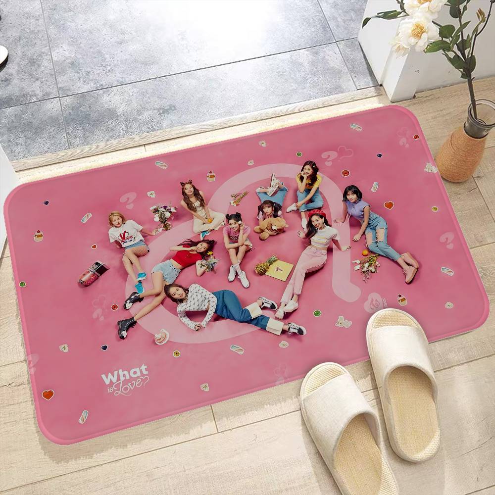 Kpop Group T-Twice Floor Mat Rectangle Anti-slip Home Soft Badmat Front Door Indoor Outdoor Mat Welcome Doormat