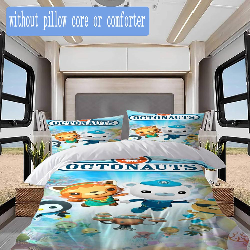 Octonauts Pattern Bedding,Quilt Set Quilt Cover Pillowcase Home Birthday Gift (1*duvet cover+2*pillowcase,without core)SSJT0917312