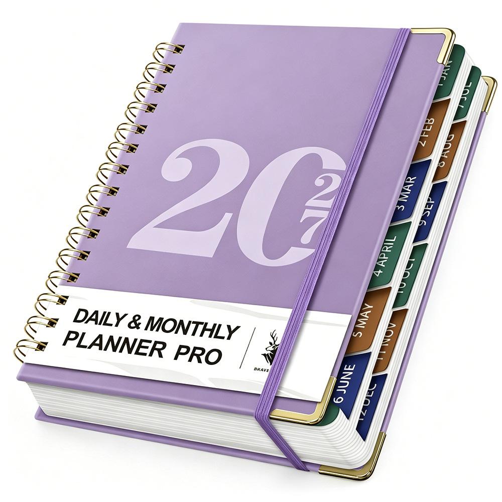 2027 Planner with Labels, Multi-purpose 12-month Plan, Suitable for School, Home, and Office