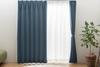 Univer Drape Level 2 Shape 100cm Wide X 178cm Set of Canal Curtains, Blackout, Memory, Long, 2, Washable, Navy,