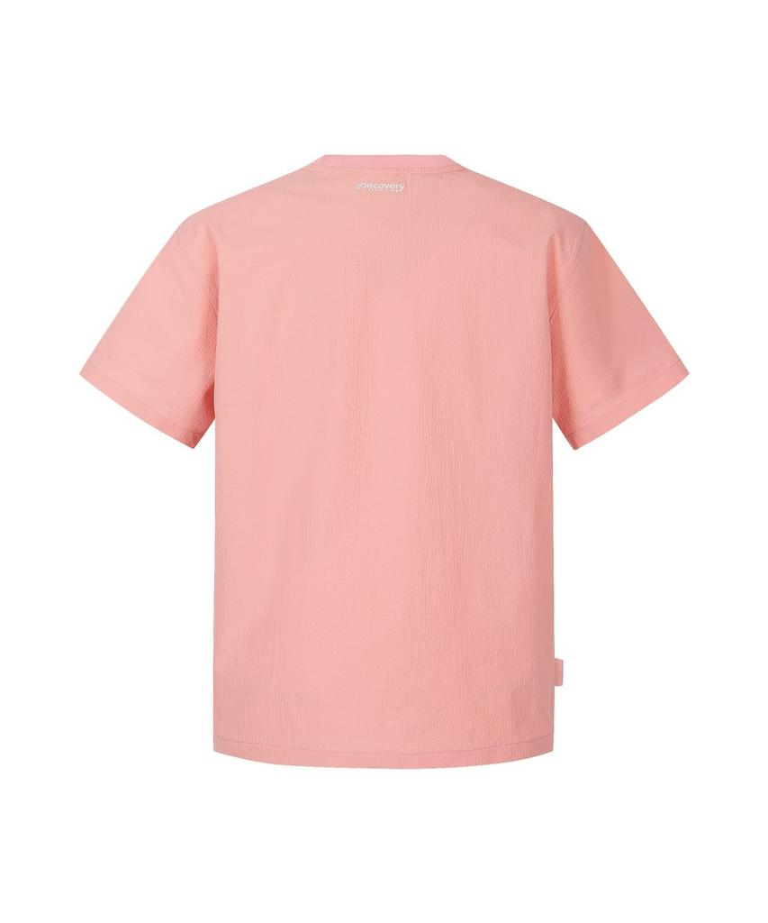 DISCOVERY EXPEDITION Women'S Seersucker Woven Short Sleeve T-Shirt (Peach)