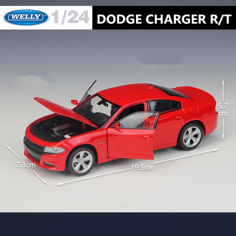 Welly 1/24 2016 DODGE Charger R/T, модель спортивного автомобиля из литого металла, для гонок на треке, высококачественная имитация, подарок для детей