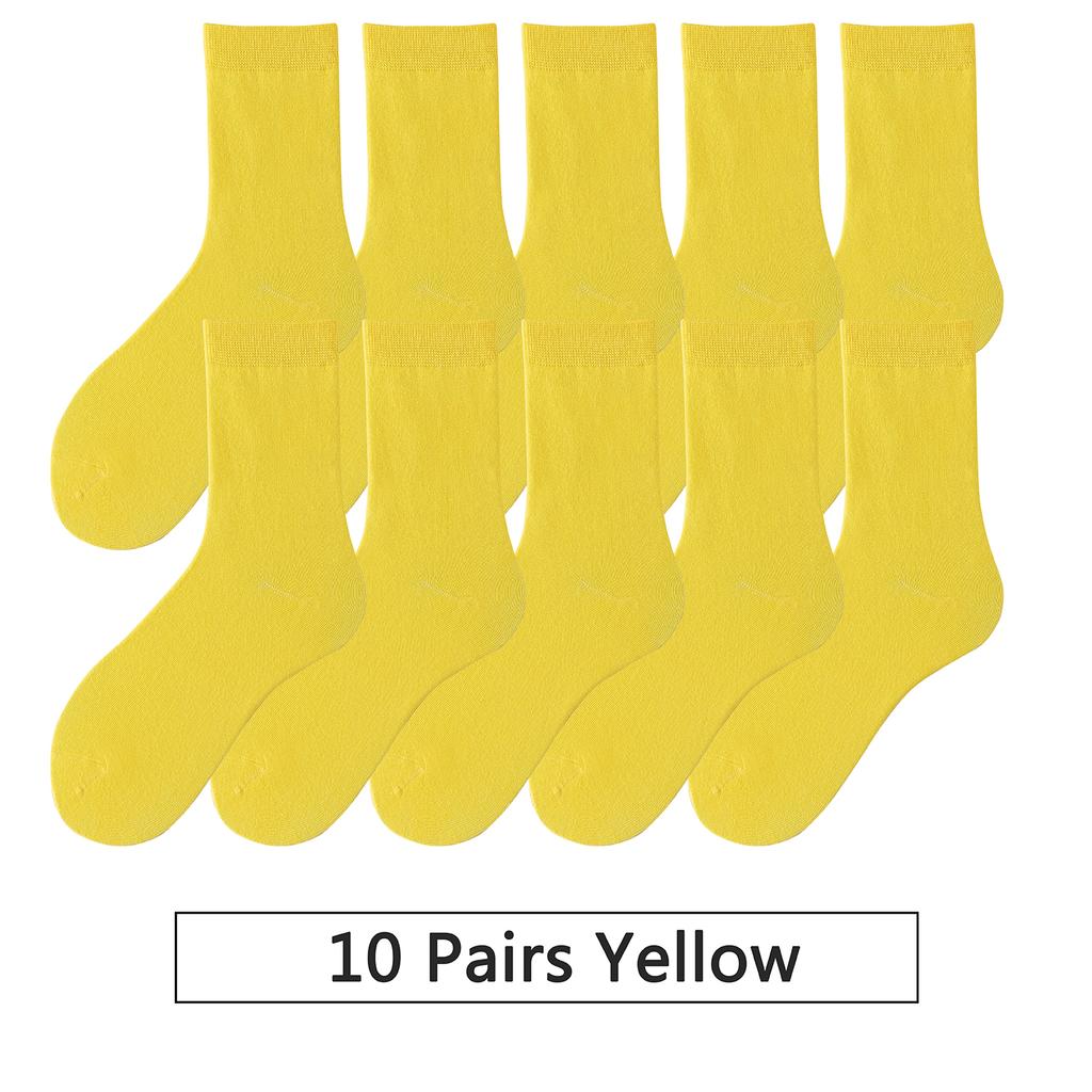 10 пар/лот Новые женские хлопковые носки Мужские носки Однотонные Осенние Весенние Для женских Мягкие Дышащие Разноцветные Девичьи