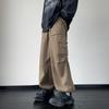 Уличная одежда 2024, весна-лето, повседневные мужские брюки, однотонные легкие брюки-карго в стиле Харадзюку, модные прямые мужские брюки