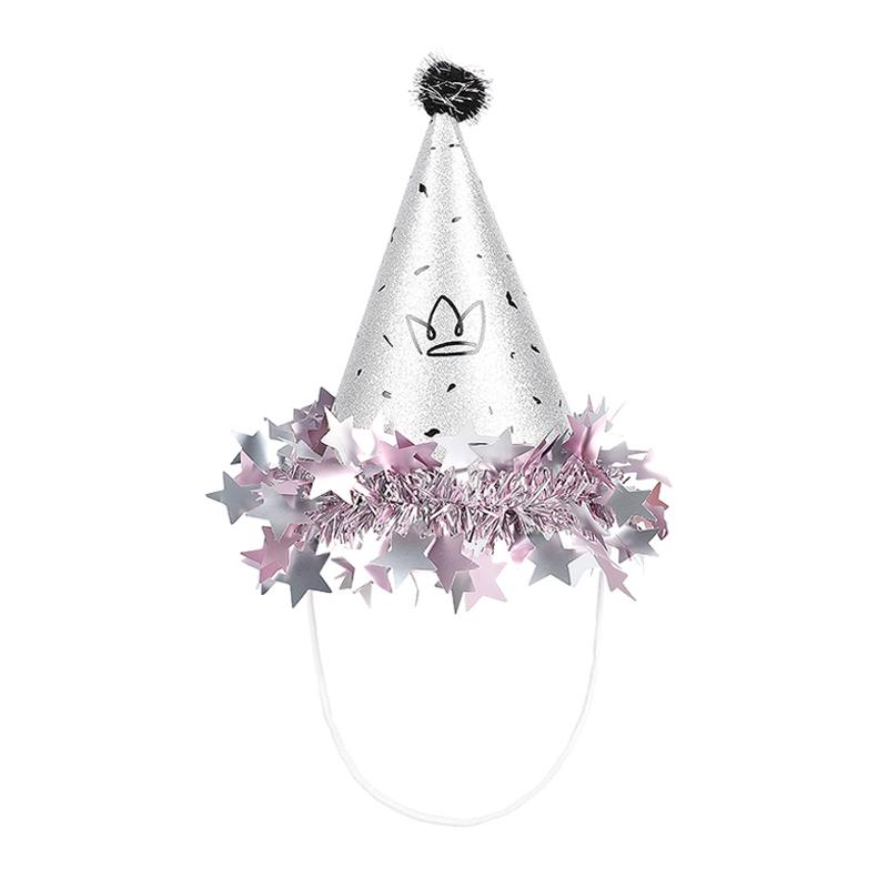 Детская шляпа на день рождения, бумажные короны, колпачки для первого дня рождения мальчика и девочки, принадлежности для украшения фото реквизит золото серебро розовый