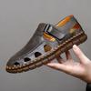 Модные мужские туфли из натуральной кожи с выемками Новые быстросохнущие мужские сандалии Модные мужские летние повседневные туфли Magic Glue Wading Aqua Shoes