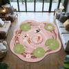 Imitation Cashmere Koi Pond Carpet Carp Print Irregular Floor Mat Lotus Rugs  Bedroom Decor