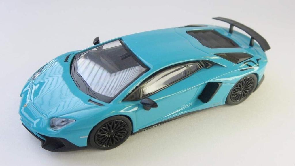 Kyosho Bunka Original Scale Mini Car Series Lamborghini Aventador SV Blue Finished Product 1/64
