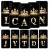 Diamond Crown Letter A For Realme GT Neo 2 3 3T Phone Case For Realme 10 9 8 5G 7 6 GT2 Pro Plus 9i 8i C21 C11 C25 C35 Cover