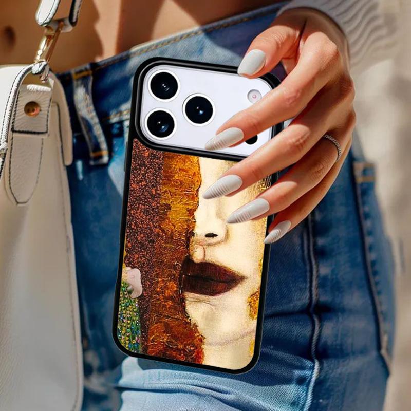 Чехол для телефона «Поцелуй» Густава Климта Для iPhone 17 Air 14 15 13 12 Max Чехол Для Apple 16e 11 Pro Max Plus Coque