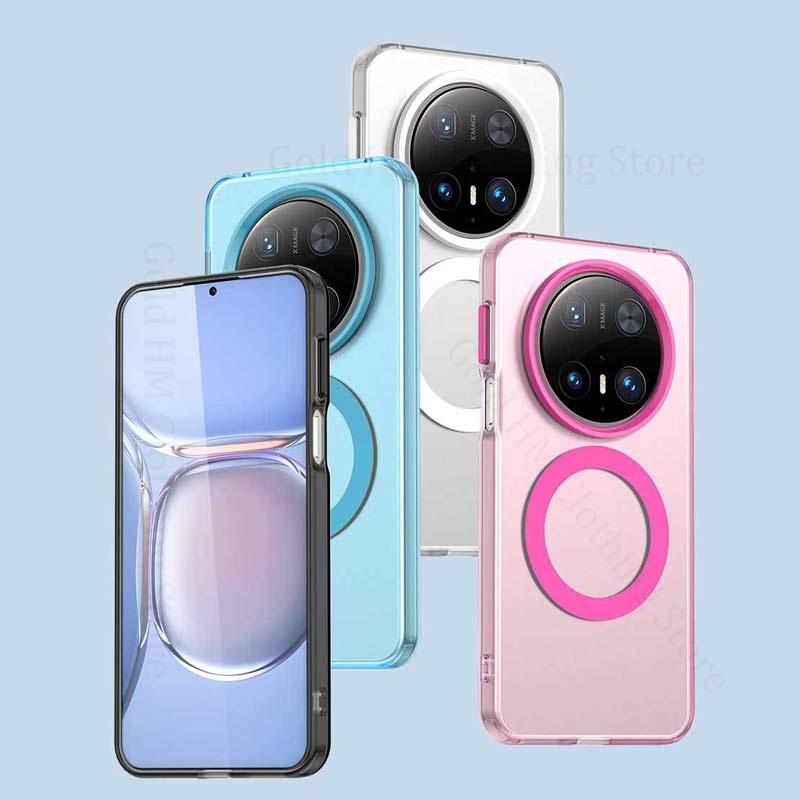 Для Magsafe Magnetic Matte Shockproof Case для Huawei Mate 70 Pro Candy Color Froste Magsafe Cover для HUAWEI Mate60 Pro Plus Wireless Charger Cover