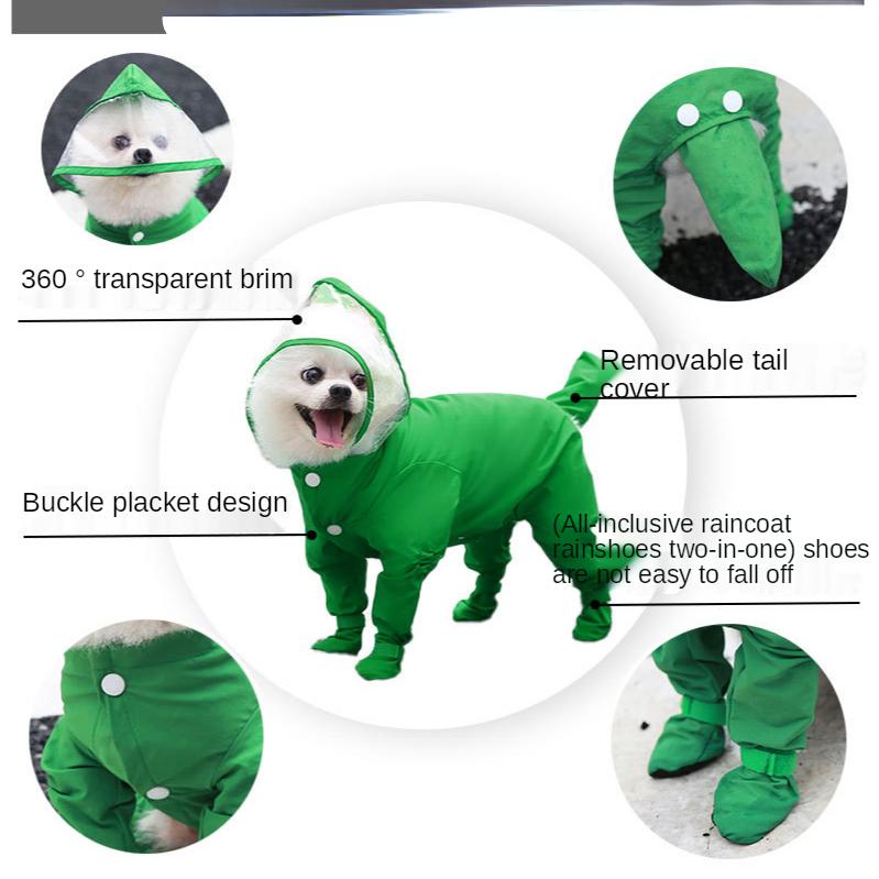 Куртка-дождевик для маленьких собак, зимний комбинезон для собак, комбинезон из полиэстера с капюшоном, одежда для собак, уличная водонепроницаемая одежда с капюшоном