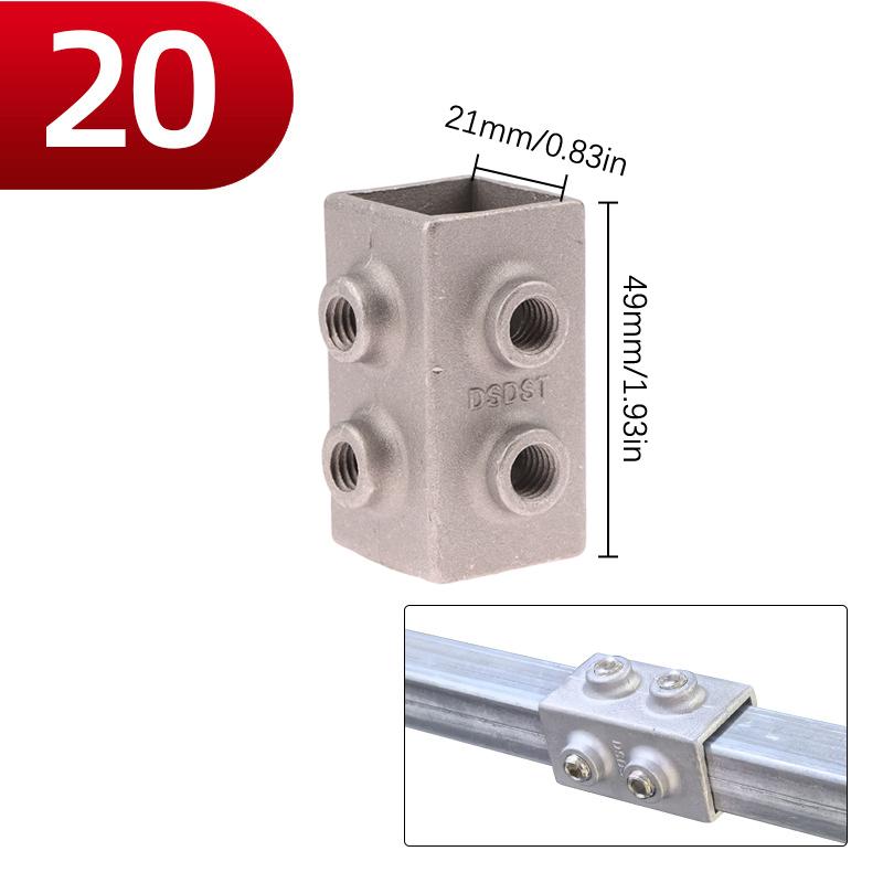 1 шт. Соединительный элемент для квадратной трубы Алюминиевый сплав Колено Тройник Фиксированный соединитель для квадратной трубы Стойка для хранения