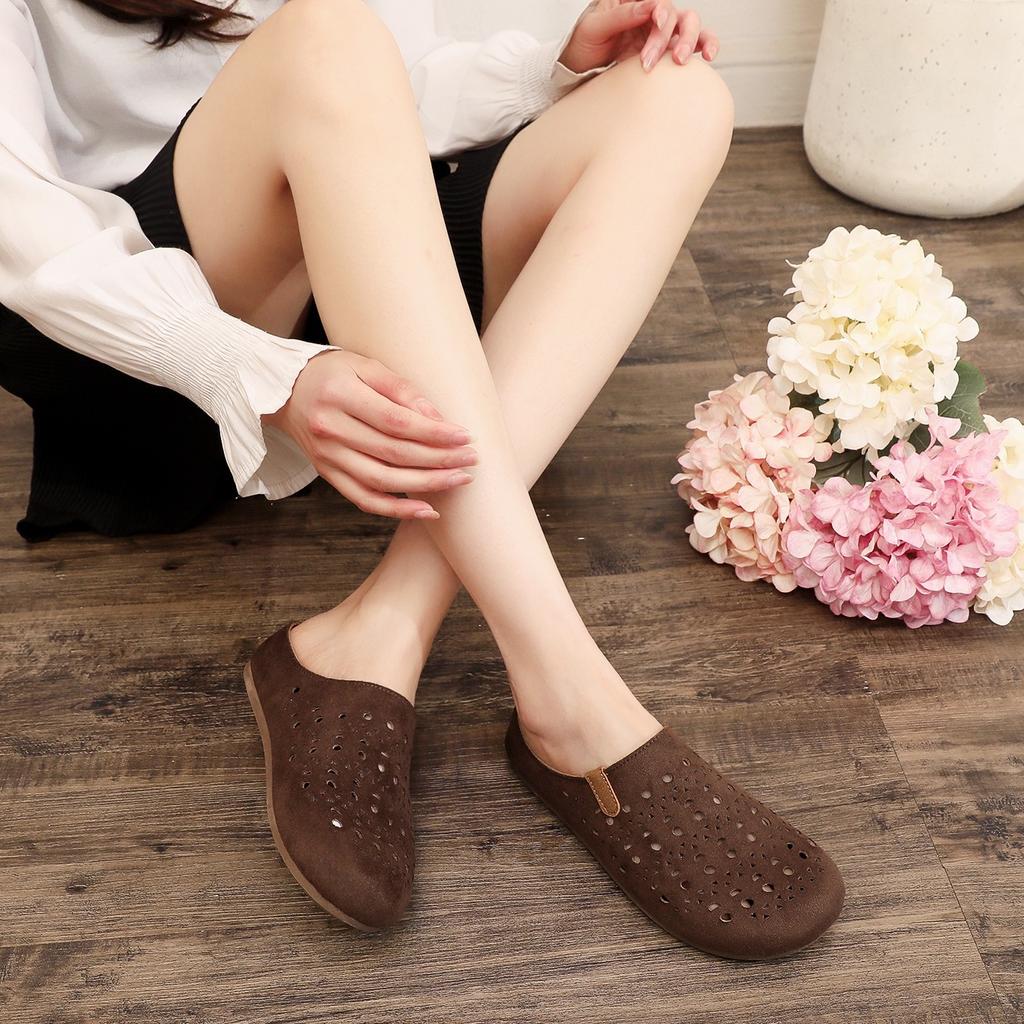 Летние Новые Birkenstock Обувь с Отверстиями Женская Сумка Голова Полутапочки Мягкая Подошва Дышащие Полые Одно Педальное Ленивые Сандалии
