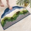 Ins Wind Moss Household Toilet Floor Mat Absorbent Mat Bathroom Carpet Entrance Door Mat Flocking Toilet Foot Mat