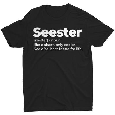 Забавная надпись Футболка лучшего друга для девушки женщины Seester как сестра