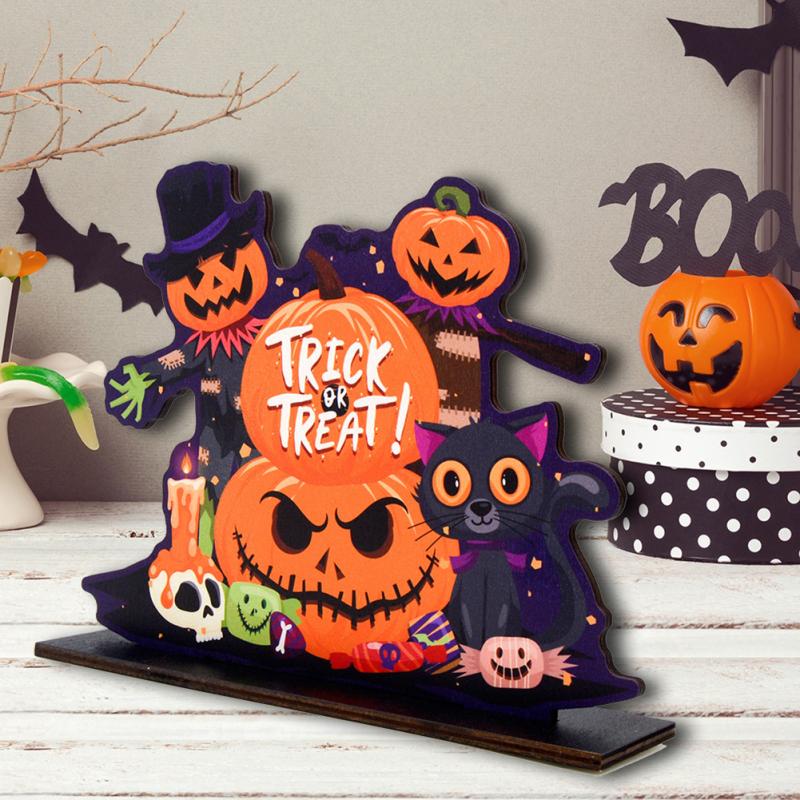 Многоразовые деревянные украшения Тыквенный призрак Подвески «Кошелек или жизнь» для украшения вечеринки на Хэллоуин