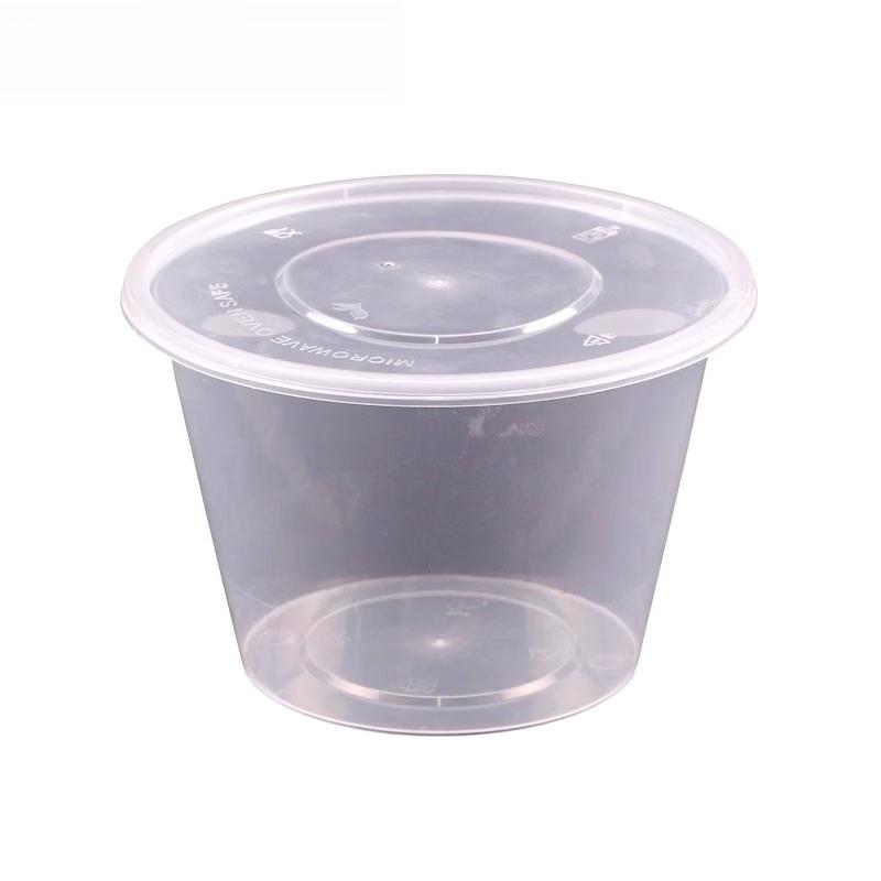 Disposable Round Plastic Food Containers with Lids (50 Sets)