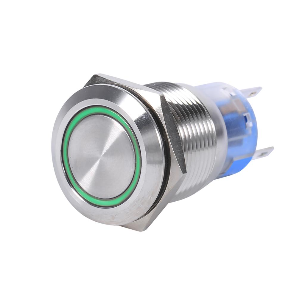 19mm 12-24V LED Waterproof Stainless Selflocking Latching Push Button Switch