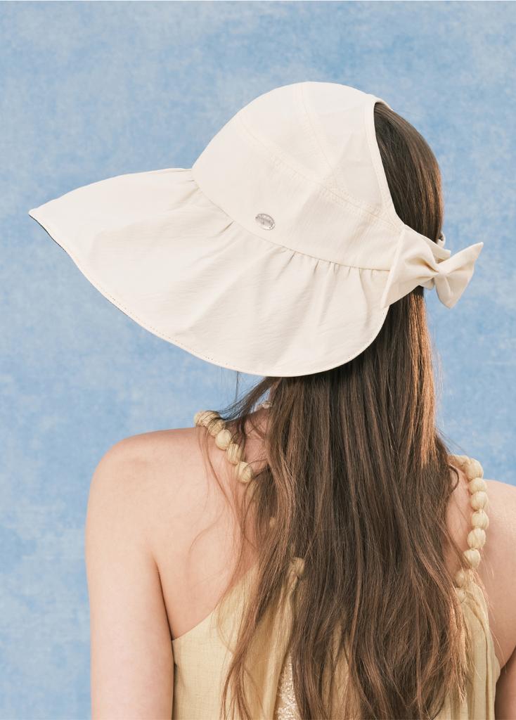 ELLE Black Rubber Sunscreen Large Brimmed Fisherman's Hat
