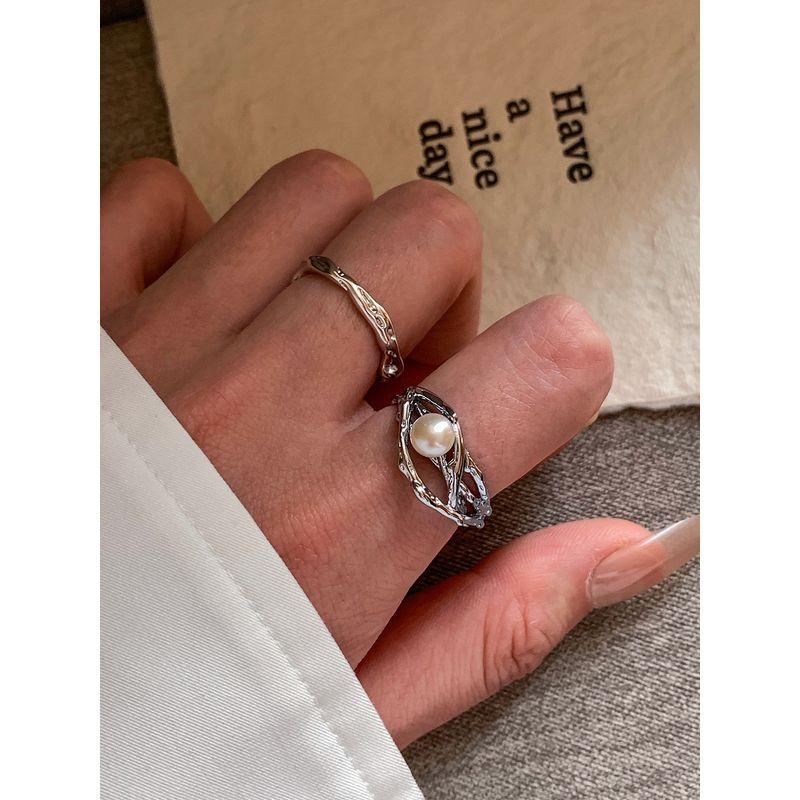 Irregular Liquid Metal Rings for Women, Light Luxury, High-End Feel, Gold and Silver Color, Middle Finger and Index Finger Rings, Niche Design