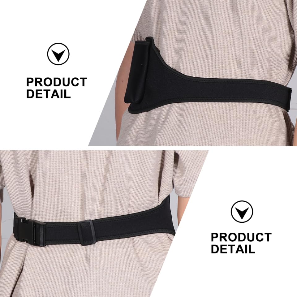 VICASKY Instructor Microphone Belt, Adjustable Microphone Transmitter Pouch, Lightweight and Durable, for Waist, Black
