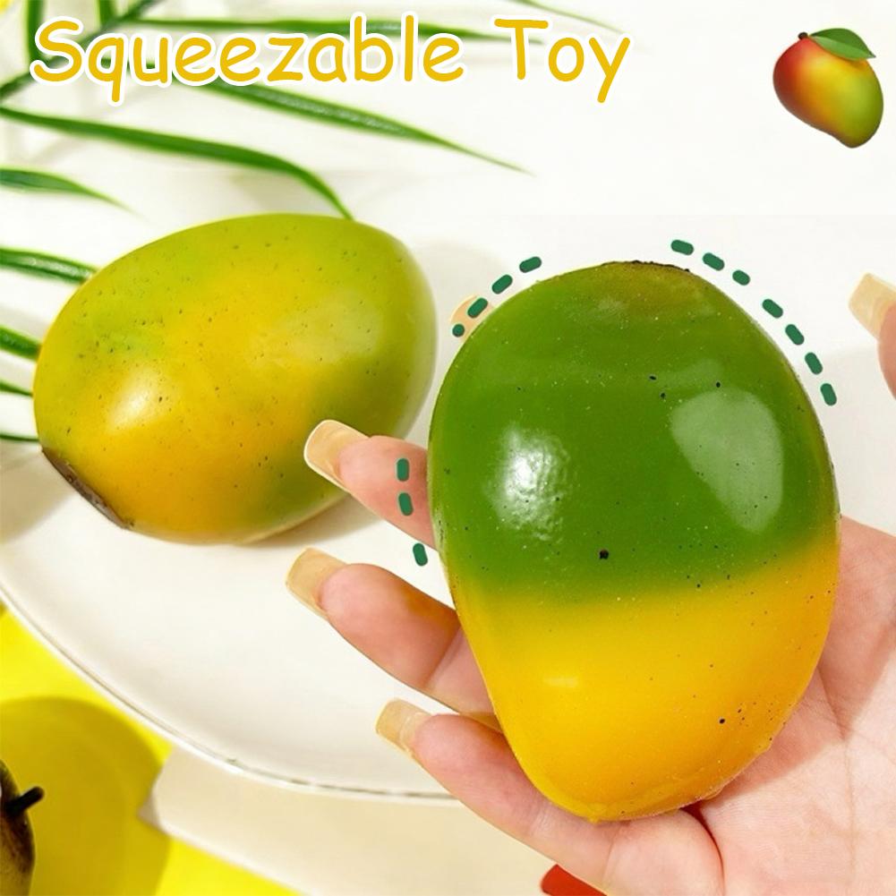 Mochi Toys 1 шт. Сквиши Игрушка Меняющая Цвет Манго Сжимающая Игрушка Медленный Отскок Игрушка для Снятия Стресса Игрушка-Декомпрессор Креативная Сборка Своими Руками Подарок Презенты