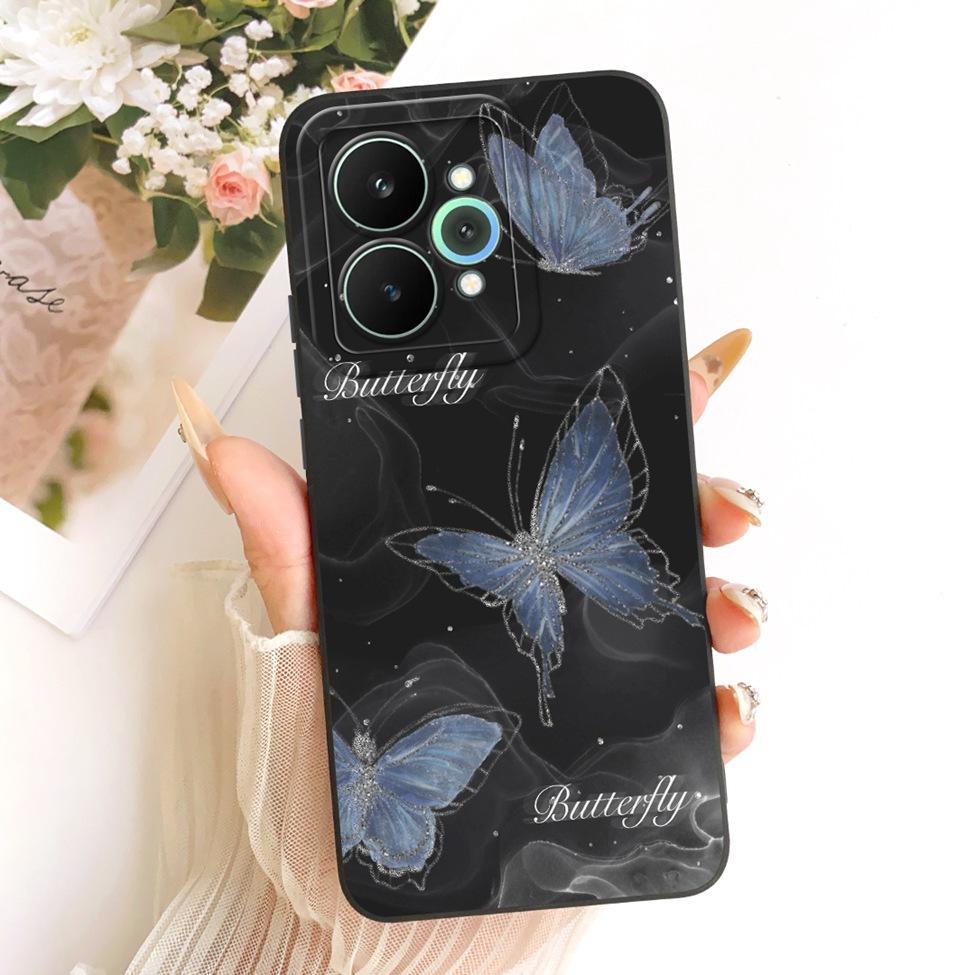 Чехол для Realme 15 Pro Корпус RMX5101 Силиконовый Роскошный Модный Цветы Каваи Милый Расписной Ударопрочный Чехол для Телефона
