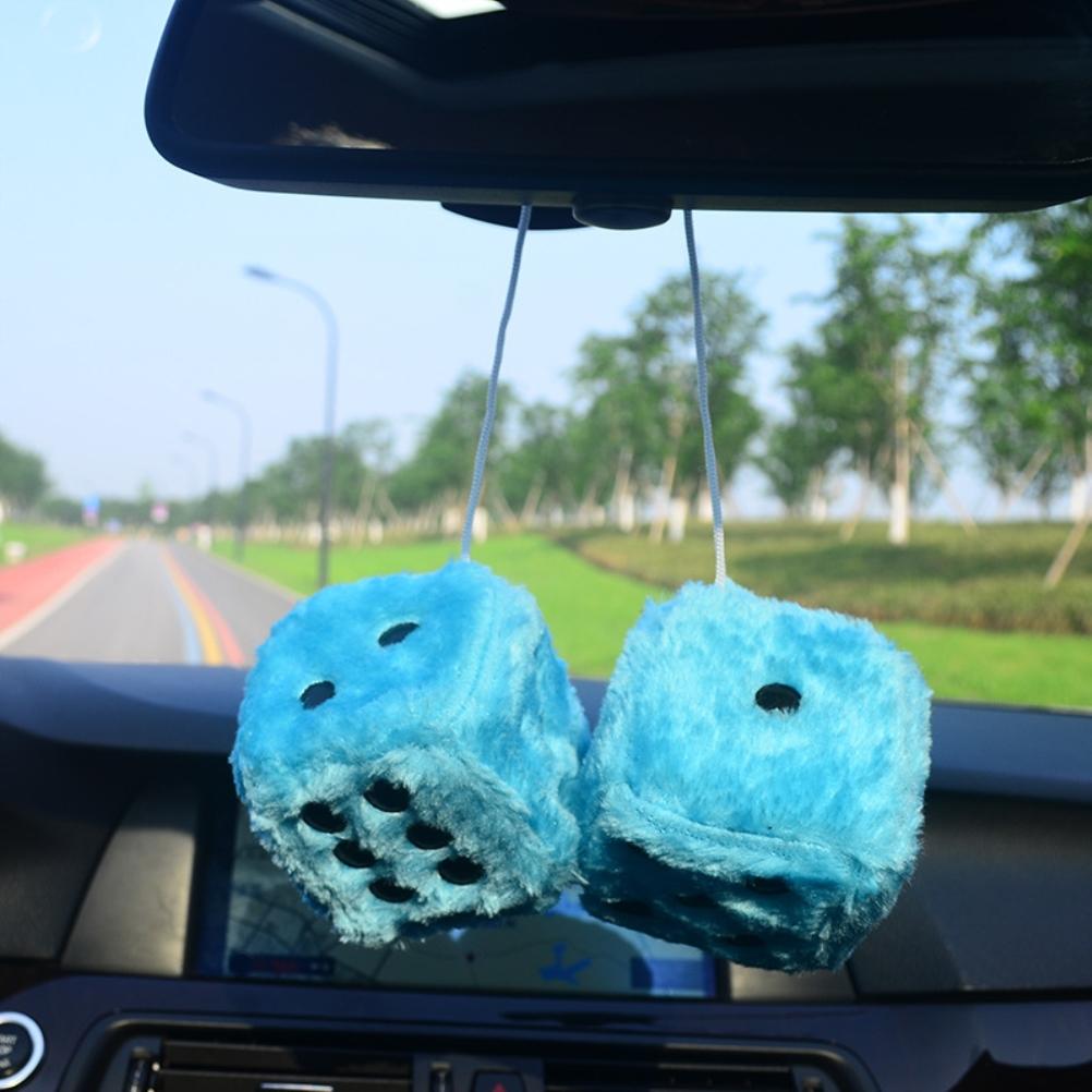 2шт подвесные игральные кости для автомобиля плюшевая подвеска для автомобиля с точками и присоской подвеска для стекла автомобиля