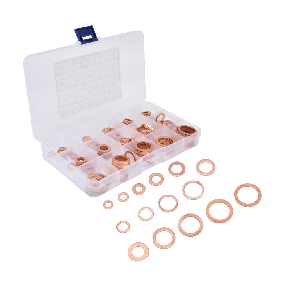 150 шт. Медные шайбы Уплотнительные шайбы Ассортимент Масляные уплотнения Прокладка для насосов Клапаны М5?М22