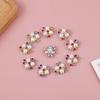 10Pcs Pearl Flower Rhinestone Buttons Sparkling Crystal Hairpins Diy Crafts