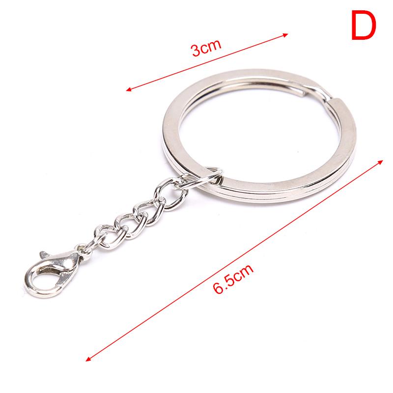 10Pcs/Set Polished Silver Keyring Split Ring Short Keyring Diy Making Keychains