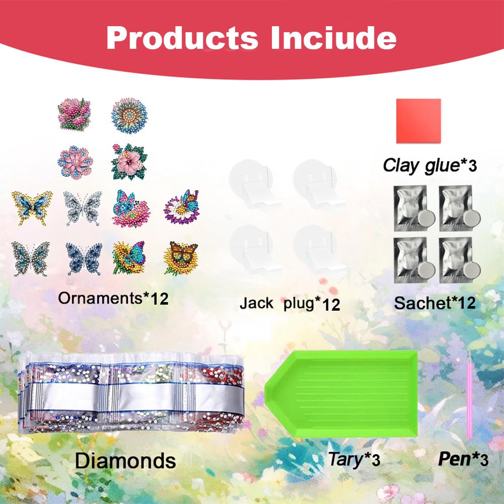 12 шт. Алмазная мозаика Автомобильный ароматизатор Зажим для вентиляционного отверстия Блестящие украшения для вентиляции Автомобильное украшение из страз для поделок